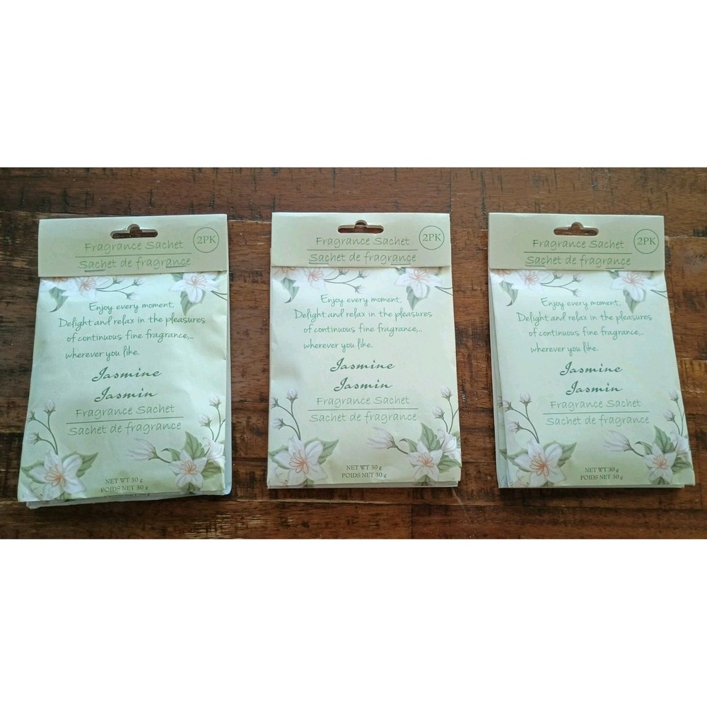 Lot Of 3 Fragrance Sachet 2 Packs Each Jasmine Scented Sachets‎ New